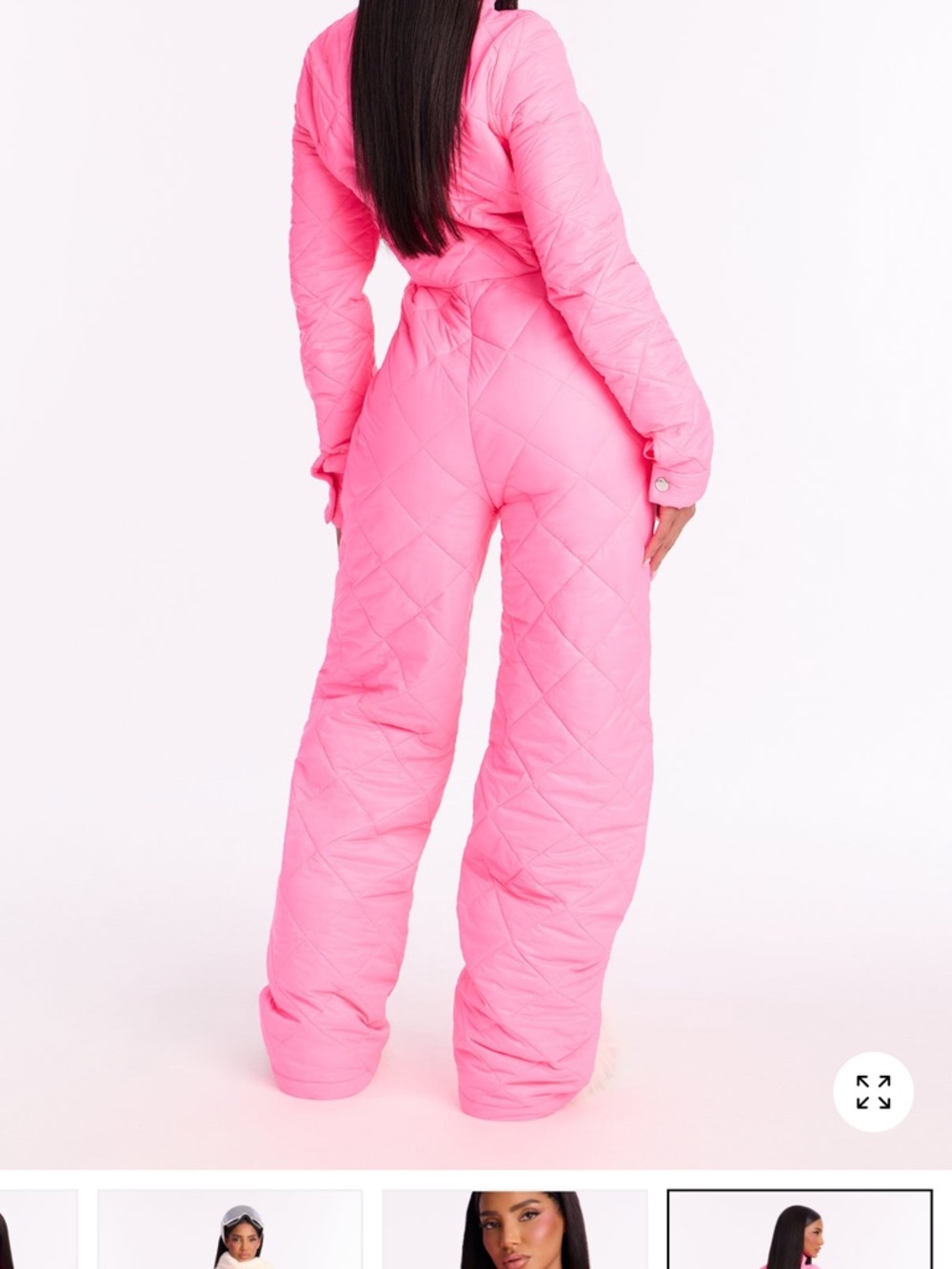 Fashion Nova Neon Pink Puffer jumpsuit